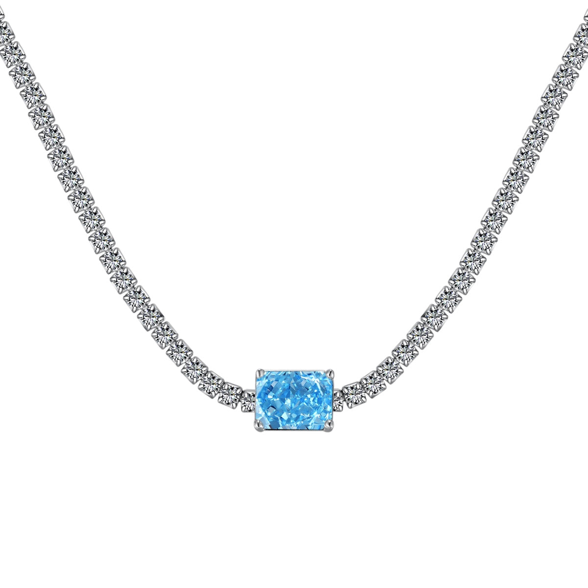[AuraEcho]2.0 carat Ornate Emerald Cut Necklace