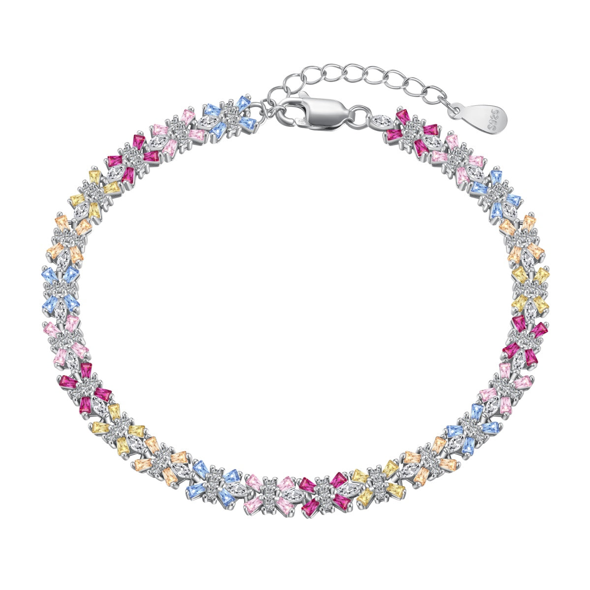 [AuraEcho]Radiant Colorful Emerald Cut Party Bracelet