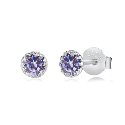 [AuraEcho]Sparkling Colorful Round Shape Earrings