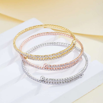 [AuraEcho]Row of Diamonds Round Fashion Bracelet