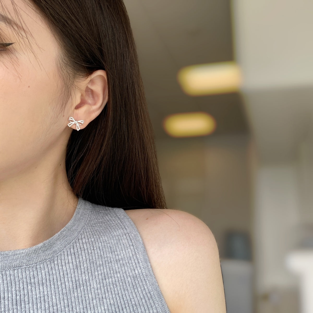 [AuraEcho]Dainty Bow Shape Earrings