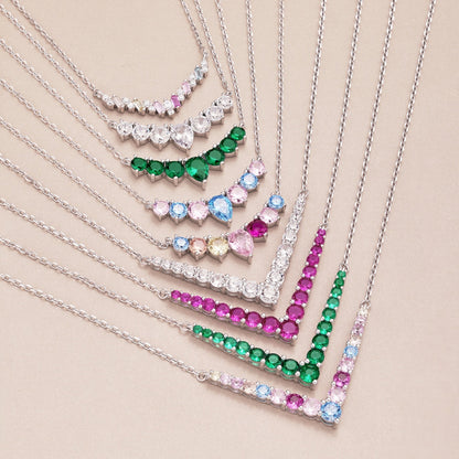 [AuraEcho]Dainty Colorful Heart Necklace