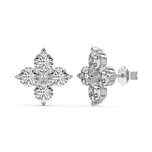 [AuraEcho]Four-Leaf Clover Eight-Pointed Star Earrings