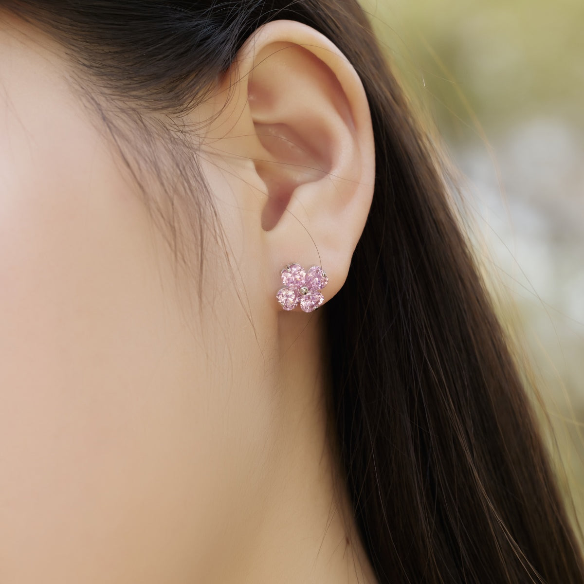 [AuraEcho]Four-Leaf Clover Ball Earrings