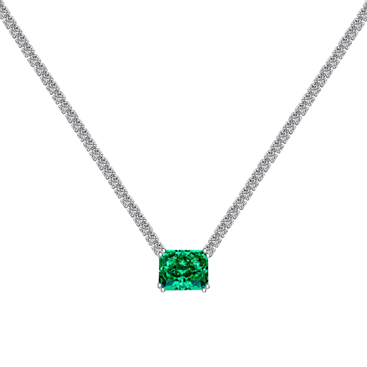 [AuraEcho]4.0 Carat Elegant Radiant Cut Necklace