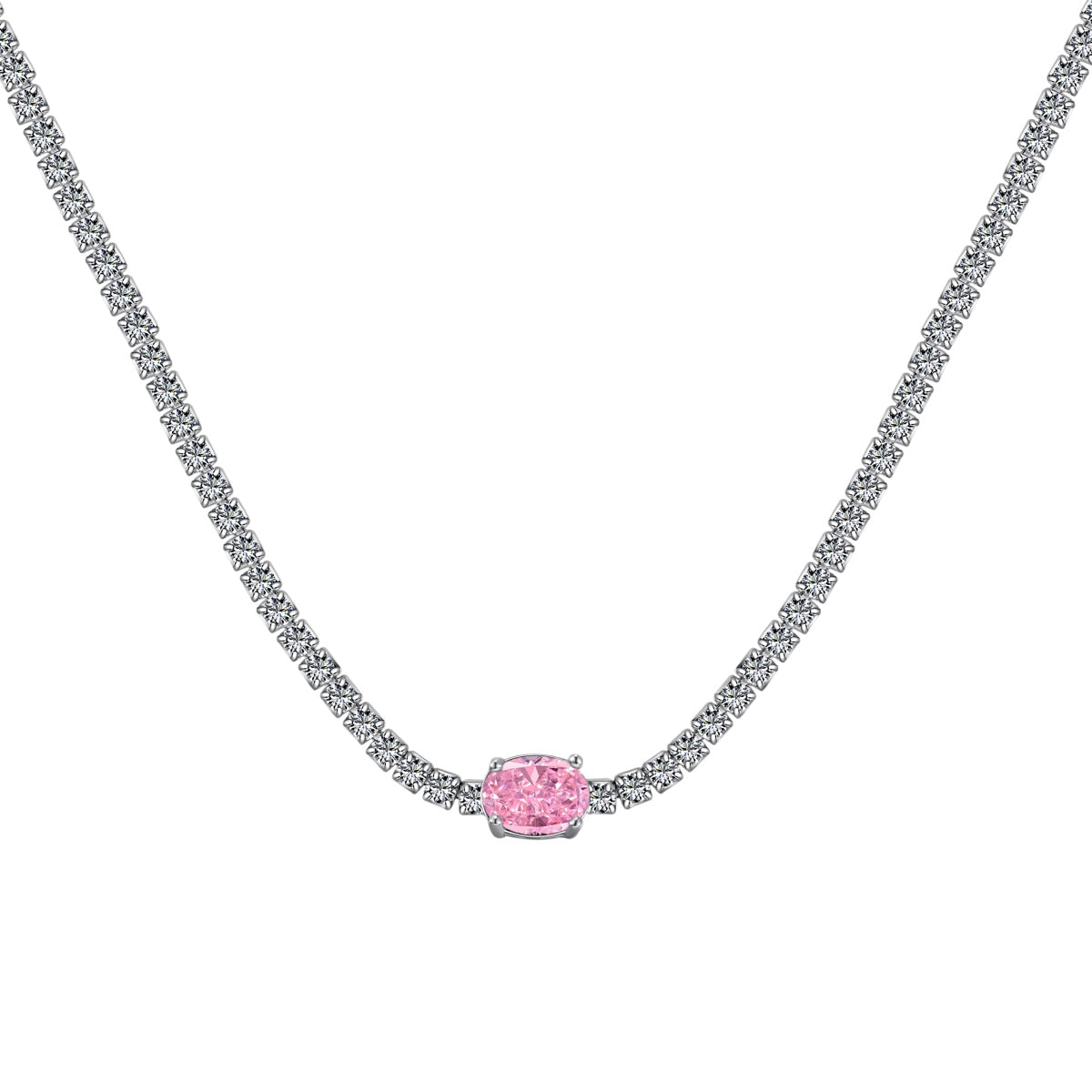 [AuraEcho]1.0 Carat Shining Oval Cut Necklace