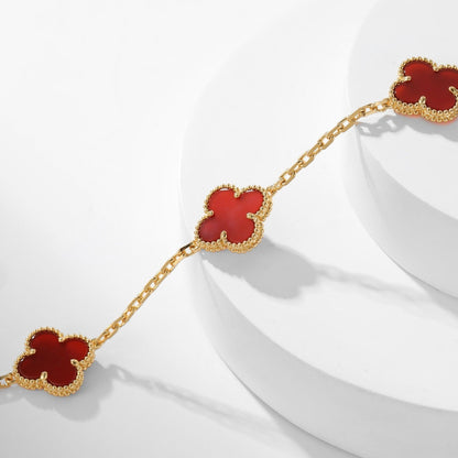 [AuraEcho]CLOVER 10 MOTIFS CARNELIAN NECKLACE