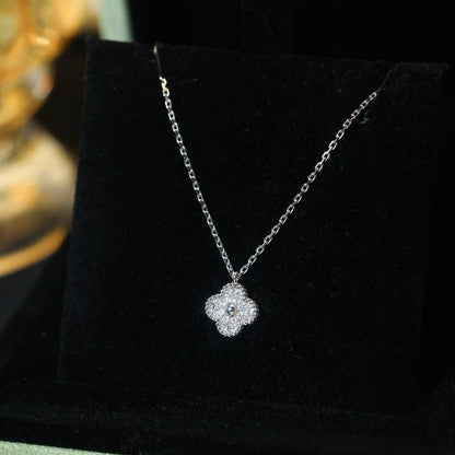 [AuraEcho]CLOVER MINI 9.5MM PENDANT DIAMOND NECKLACE