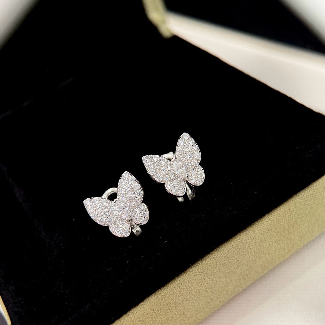 [AuraEcho]BUTTERFLY ALL DIAMOND EARRINGS