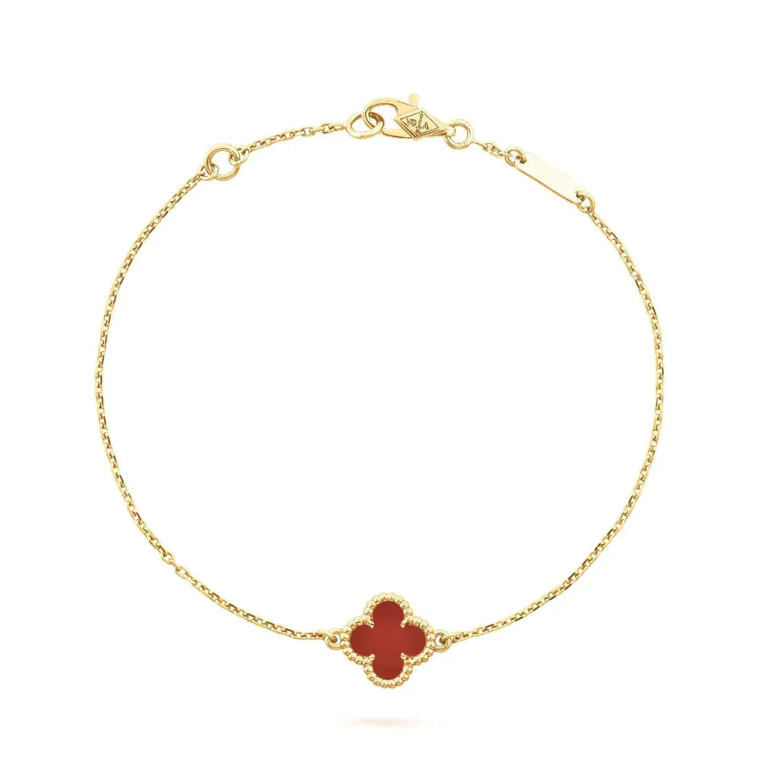 [AuraEcho]CLOVER  CARNELIAN SINGLE FLOWER BRACELET