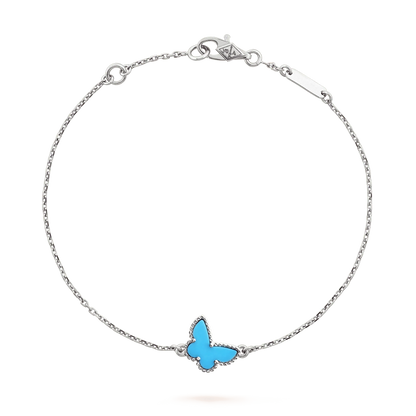 [AuraEcho]BUTTERFLY TURQUOISE BUTTERFLY BRACELET SILVER